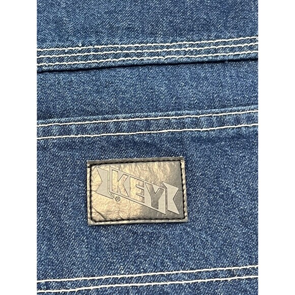 KEY Brand Mens Carpenter Pants Blue Denim Jeans Size W44 x L32 - Picture 8 of 12